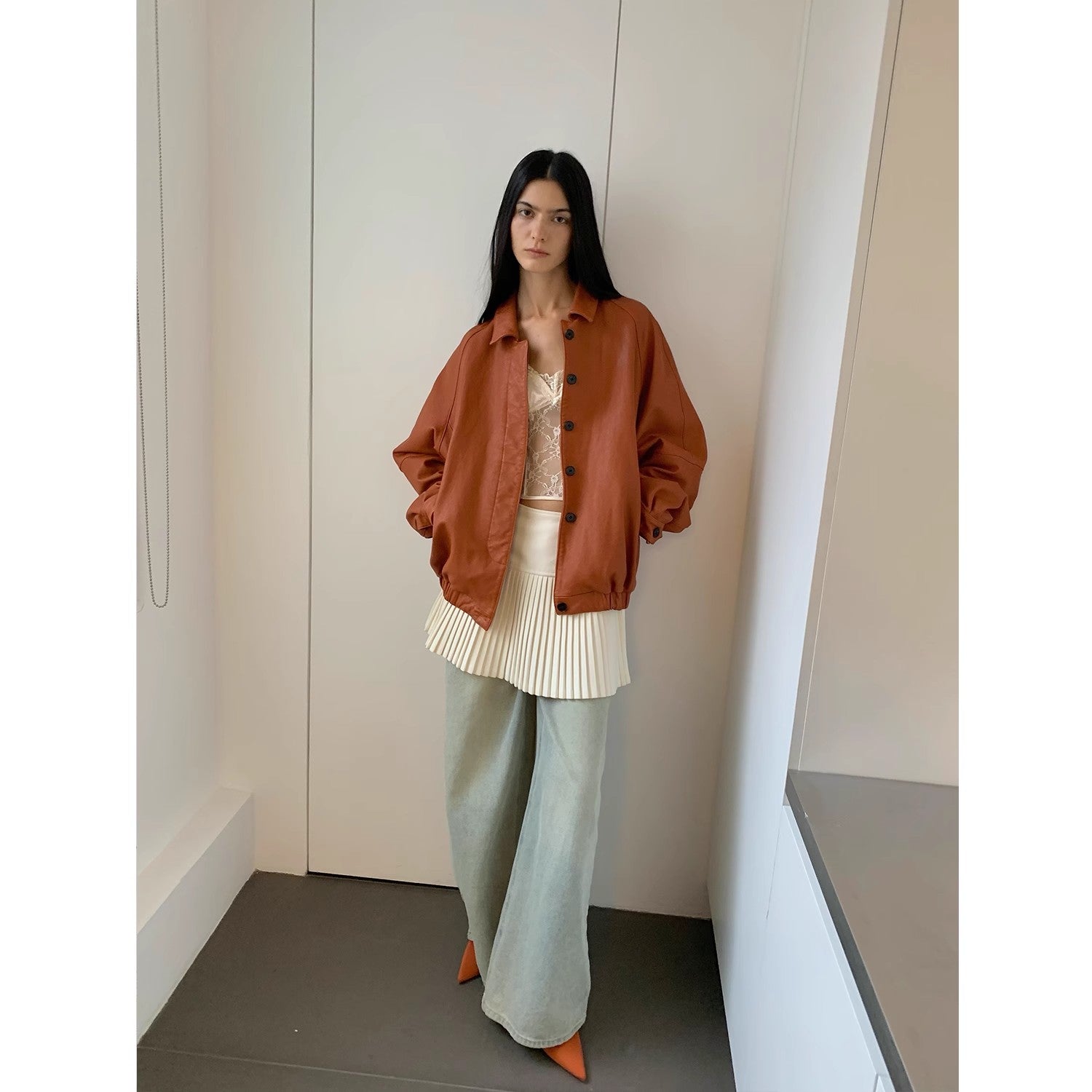 "Sydney Reincarnation" Heavy Wash Waxed Jacket Genuine Leather Outerwear-3