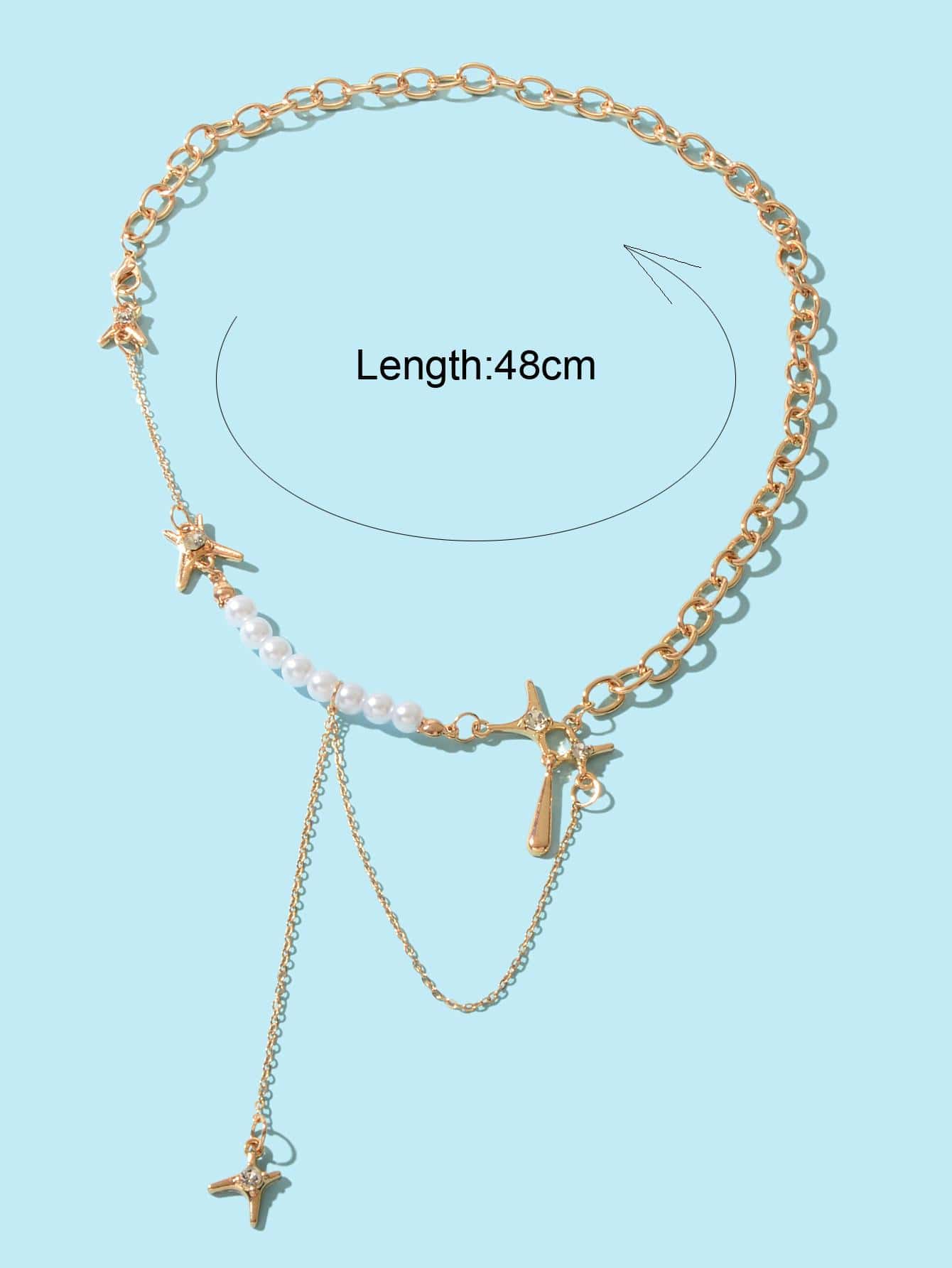 Exquisite Pearl Chunky Chain Necklace Handcrafted Jewelry-1