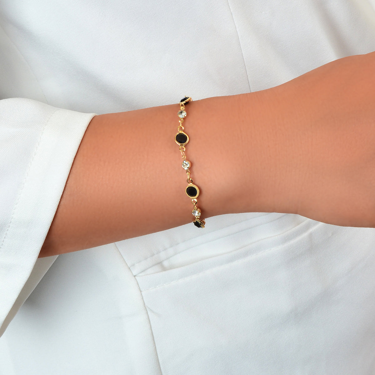 Green Transparent Rhinestone Bracelet Girls Party Jewelry Luxurious Accessories-5