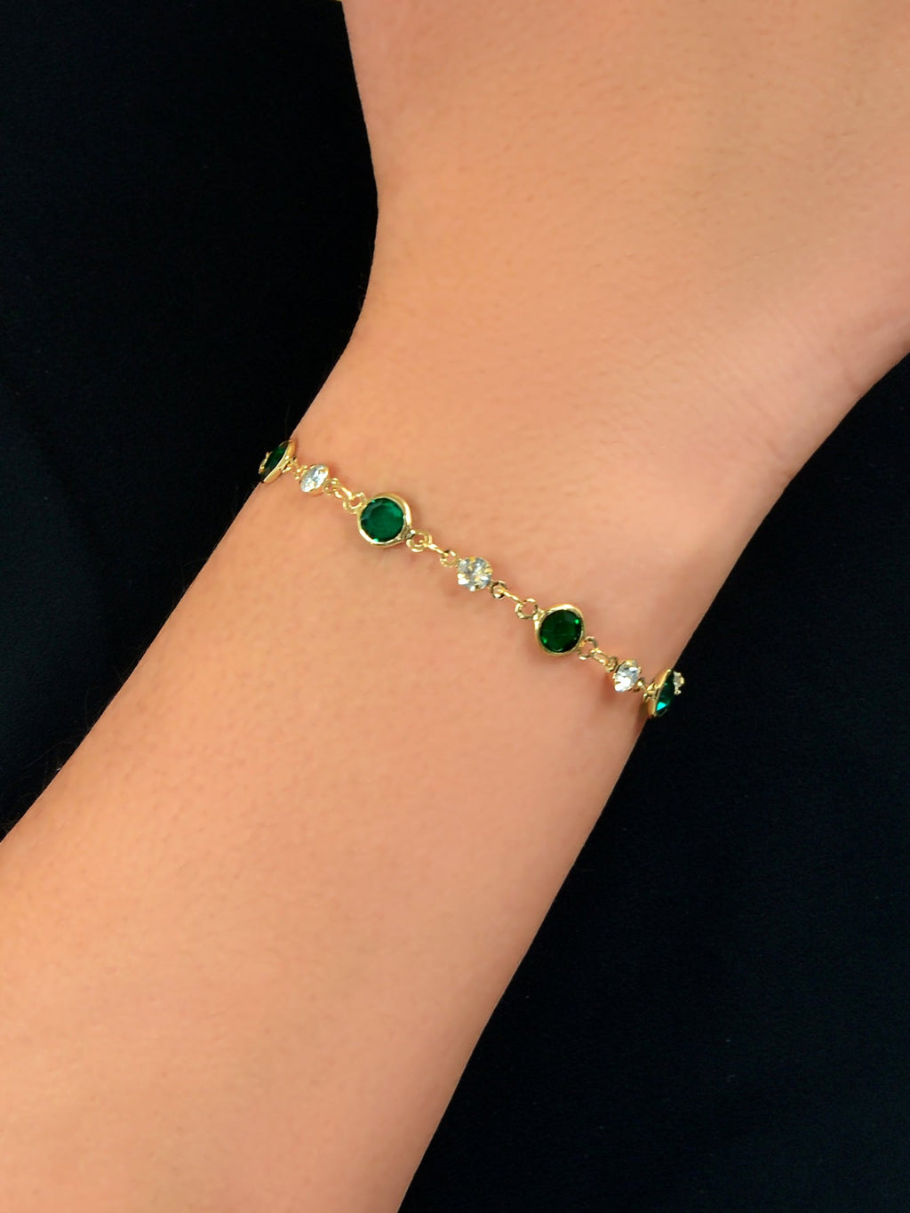 Green Transparent Rhinestone Bracelet Girls Party Jewelry Luxurious Accessories-1