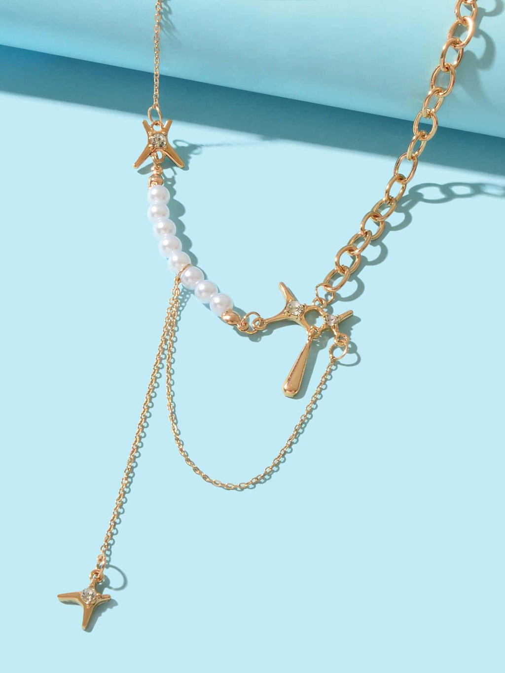 Exquisite Pearl Chunky Chain Necklace Handcrafted Jewelry-2