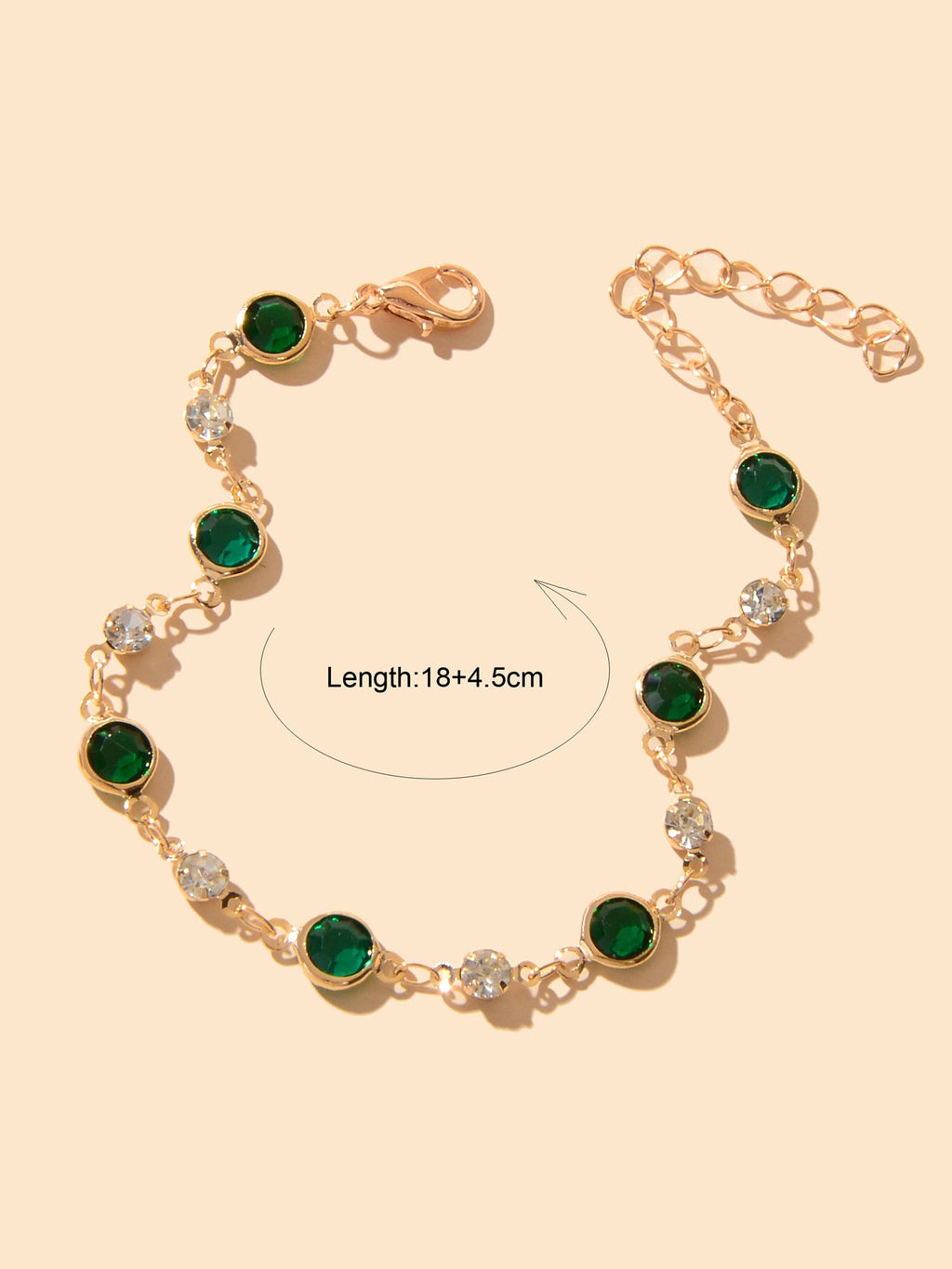 Green Transparent Rhinestone Bracelet Girls Party Jewelry Luxurious Accessories-2