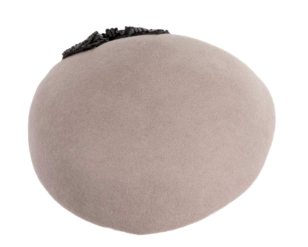 Grey winter felt beret CU618-4