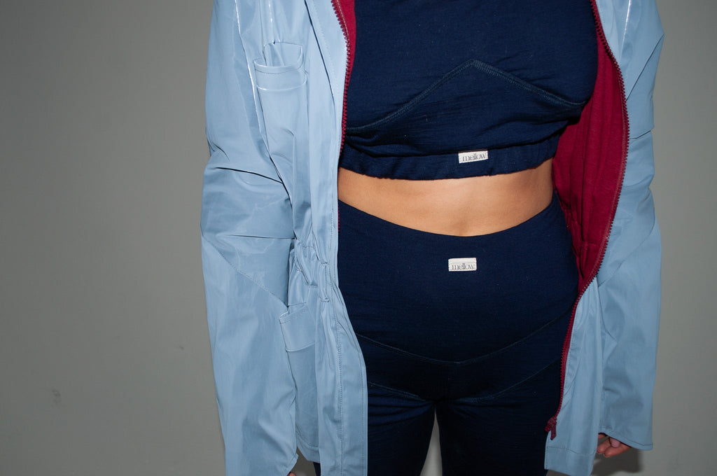 Single-Panel Cotton Windbreaker with Lyocell/Wool Lining - Light Blue-3