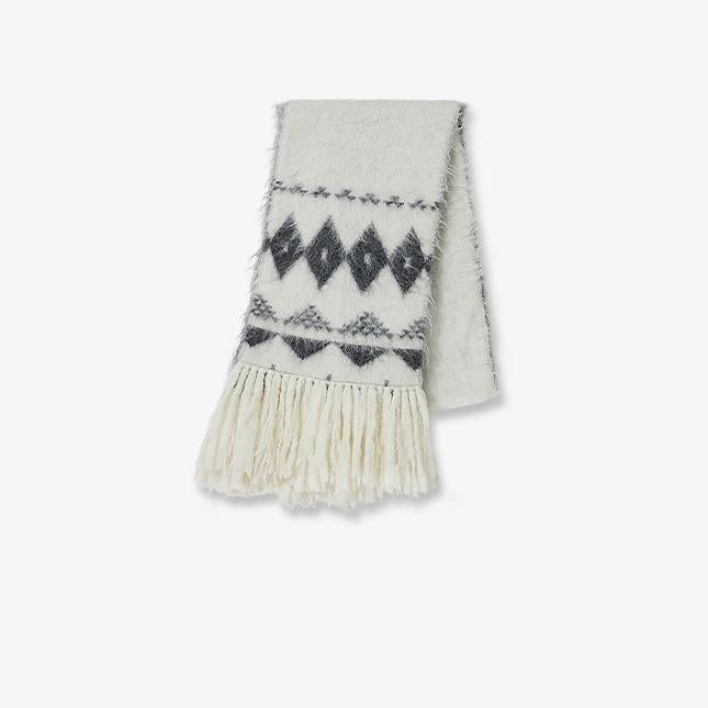 Nepal alpaca wool color clashing jacquard tassel scarf women winter warm shawl 190*27