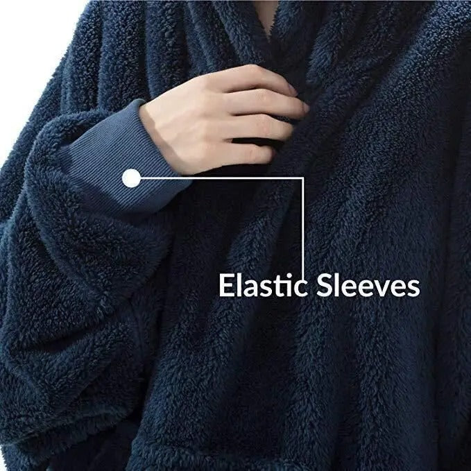 Oversized Fleece Hoodie Blanket for Winter Comfort-3