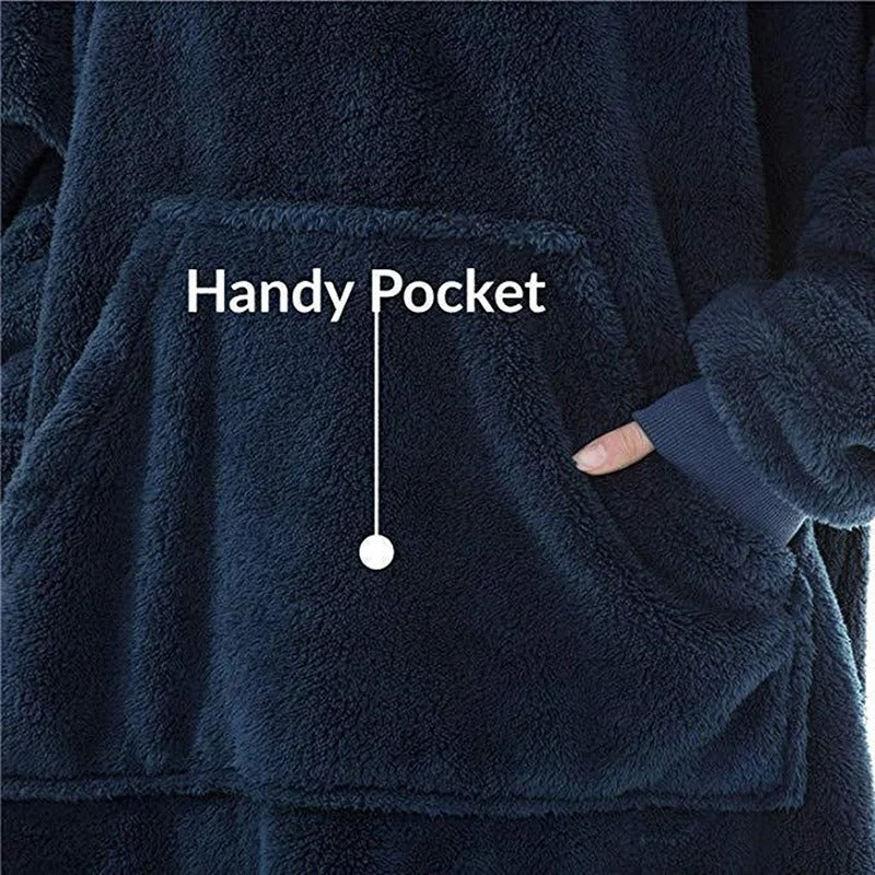 Oversized Fleece Hoodie Blanket for Winter Comfort-4