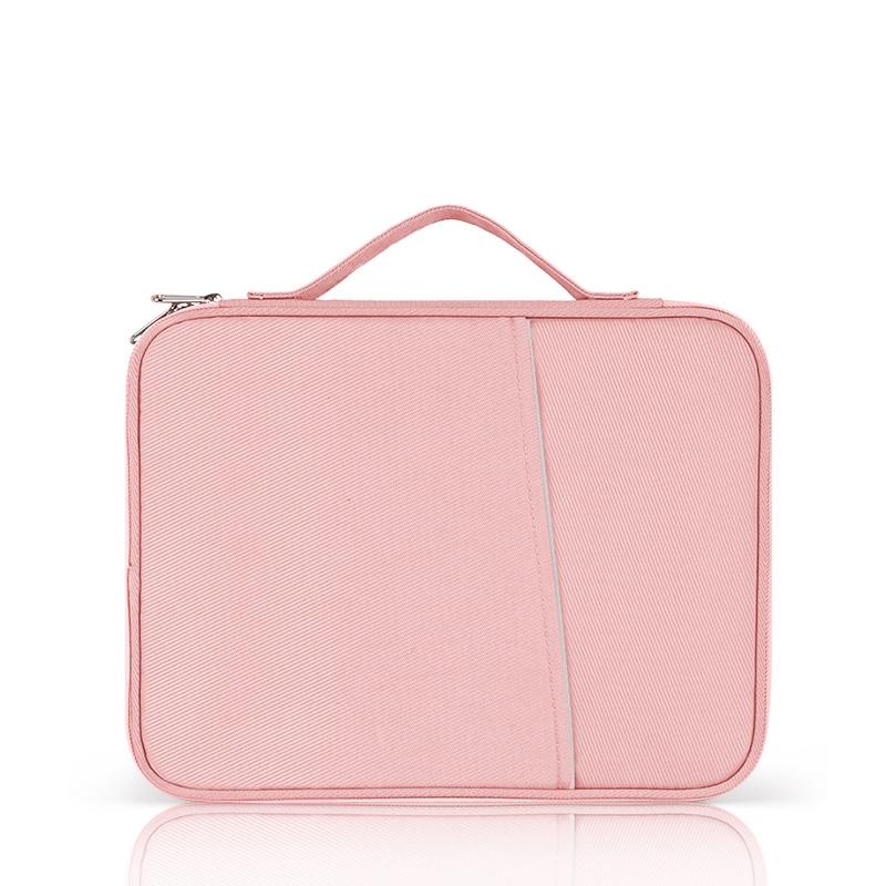 NNEDSZ Leather Portable Bag with Cloth Texture - Pink-0