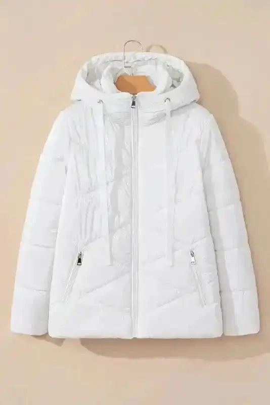 ArcticShield White Quilted Puffer Jacket – Stay Warm in Style