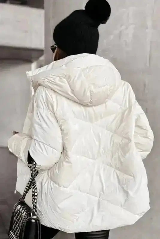 ArcticShield White Quilted Puffer Jacket – Stay Warm in Style