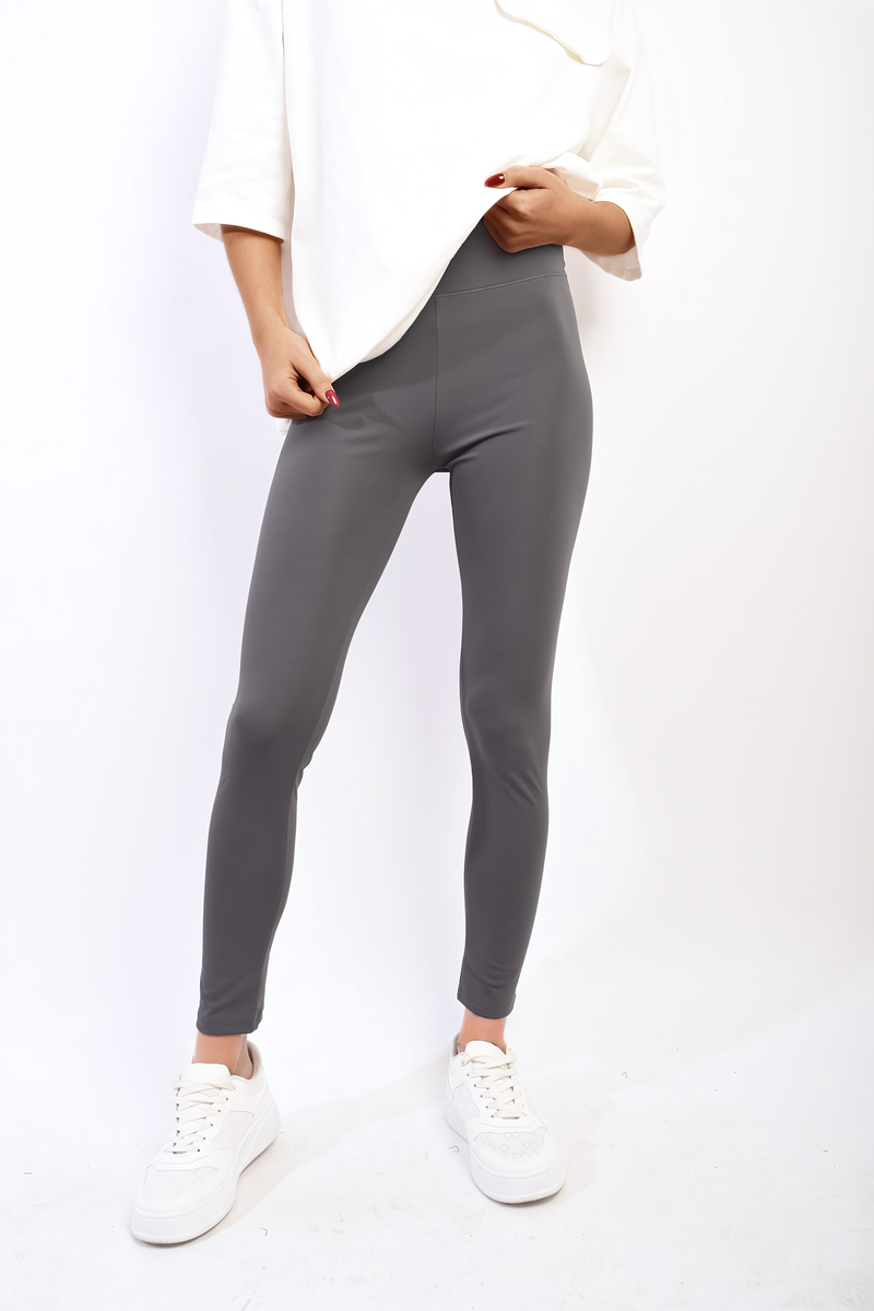Stretchy Wide Waistband Second Skin Leggings-5