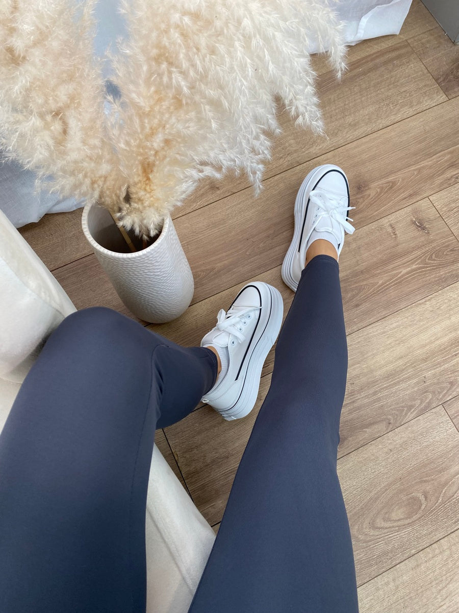 Stretchy Wide Waistband Second Skin Leggings-4