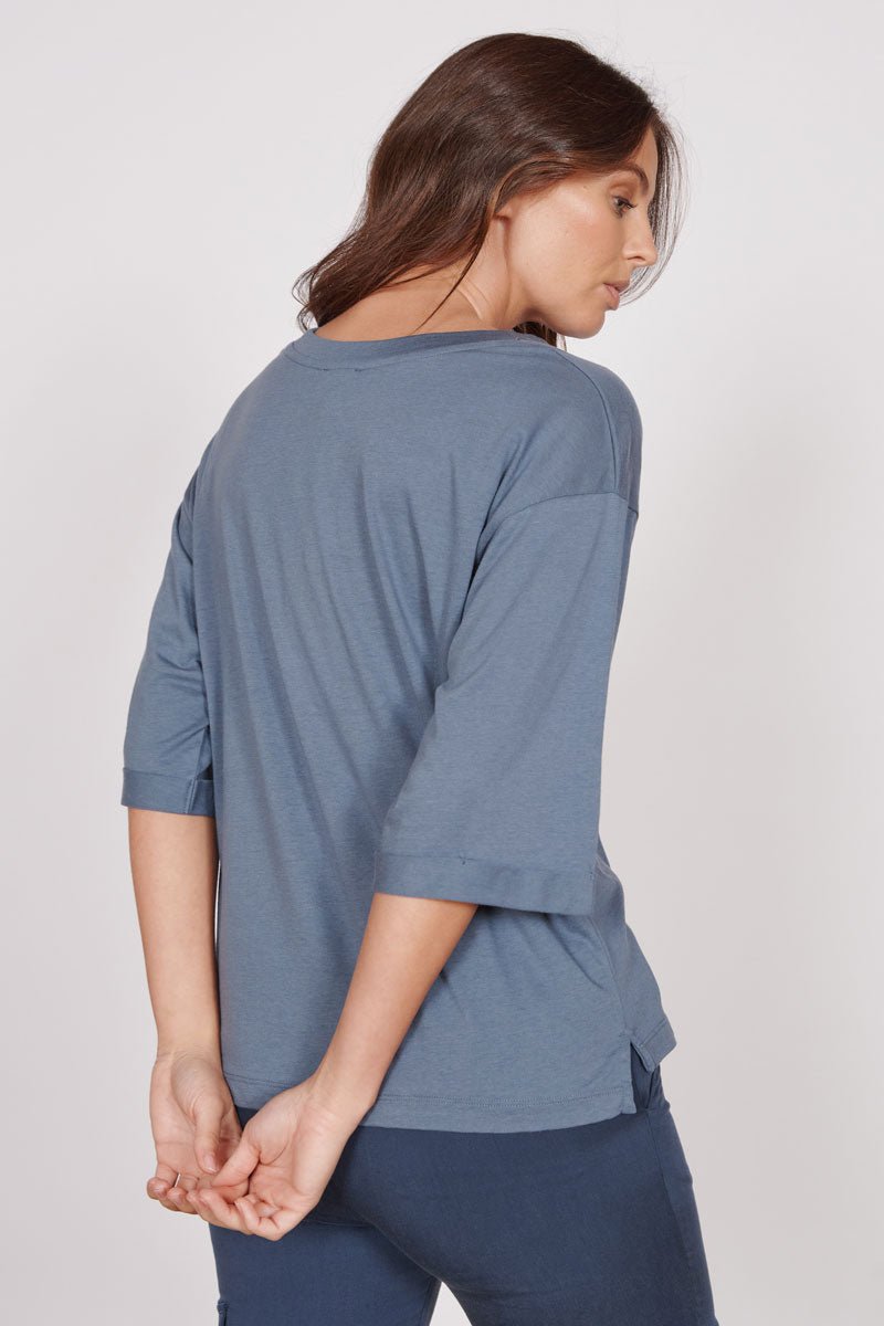 Gabi Blue Classic Oversized T-Shirt-3