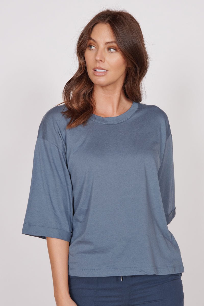 Gabi Blue Classic Oversized T-Shirt-1