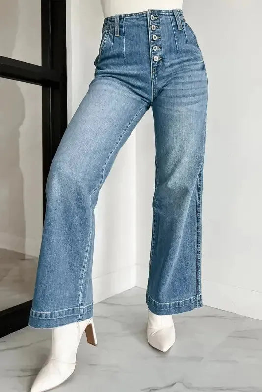 Loose Leg Straight Jeans - Dusk Blue Wash-3