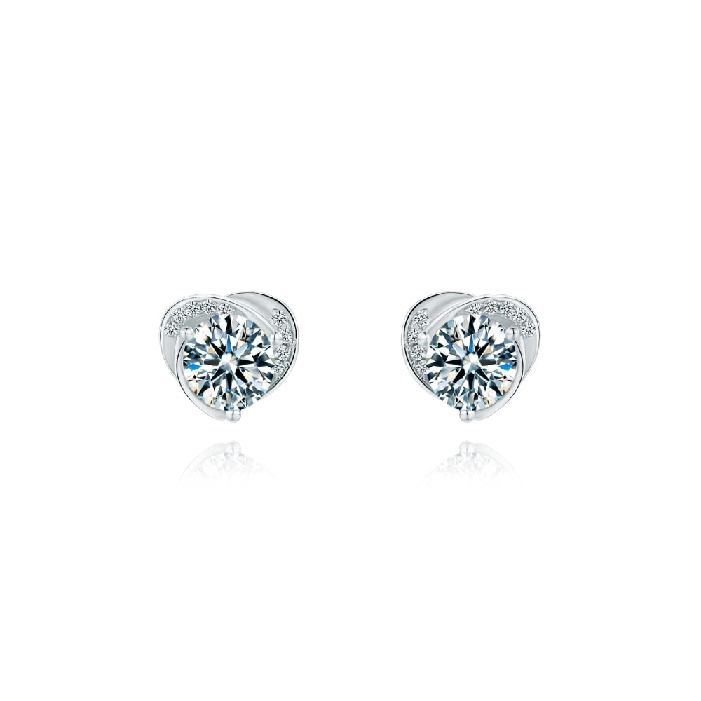 Heart Moissanite Diamond Earrings 925 Sterling Silver Jewellery Statement Stud Earrings For Women Fine Jewelry-3