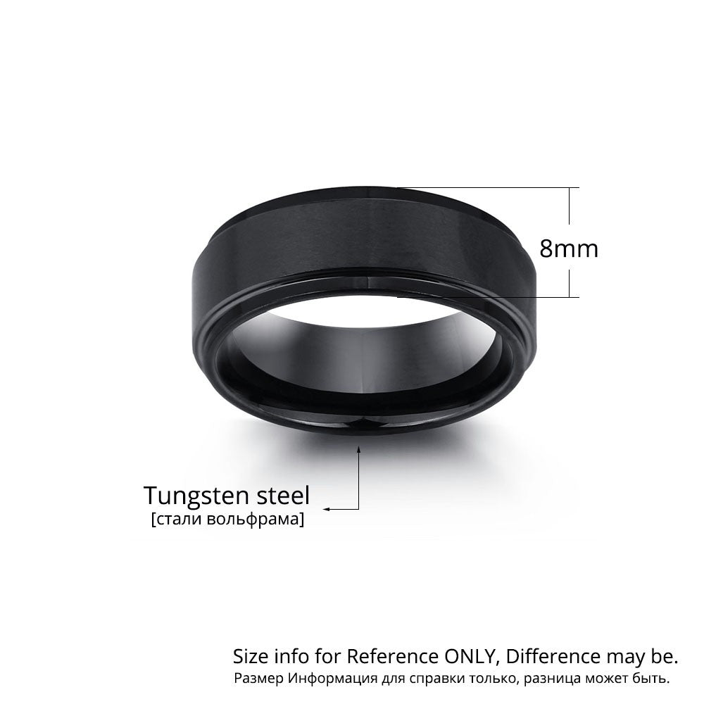Personalized Engrave Name Rings for Men Black Stainless Steel Ring Fashion Male Jewelry Gift for Husbands (JewelOra RI103856)-4