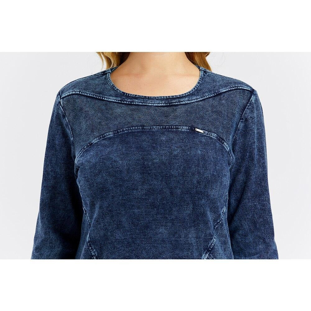 Women's Plus Size Denim Dress Elasticity Knitted Denim Dresses Slim Fit Casual Dress  Knee-Length Midi Dress-3