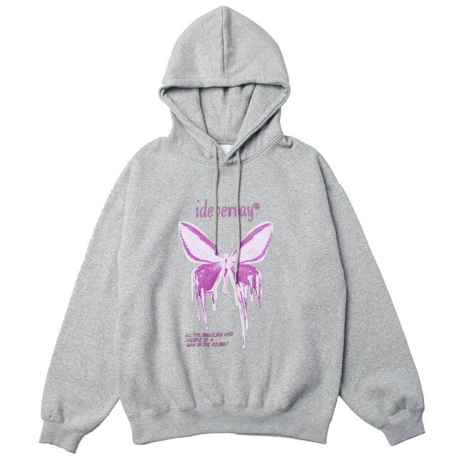 Hoodie Men Purple Gradient Butterfly Letter Printed Pullover Winter Oversize Hip Hop Fashion Harajuku Sweatshirt Winter-3