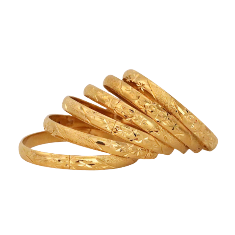24K Gold-Plated Bangles Ethiopian Jewelry-0