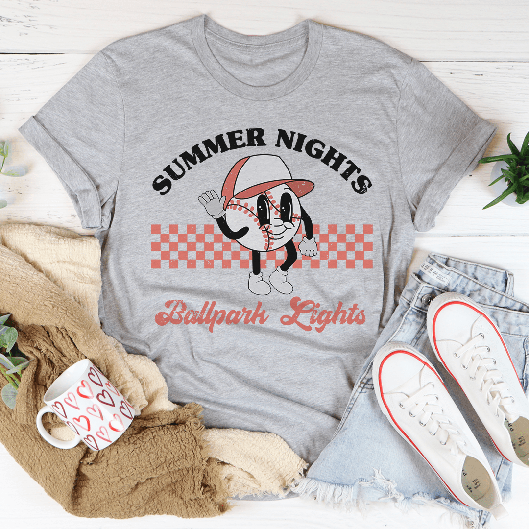 Summer Nights Ballpark Lights Tee-2