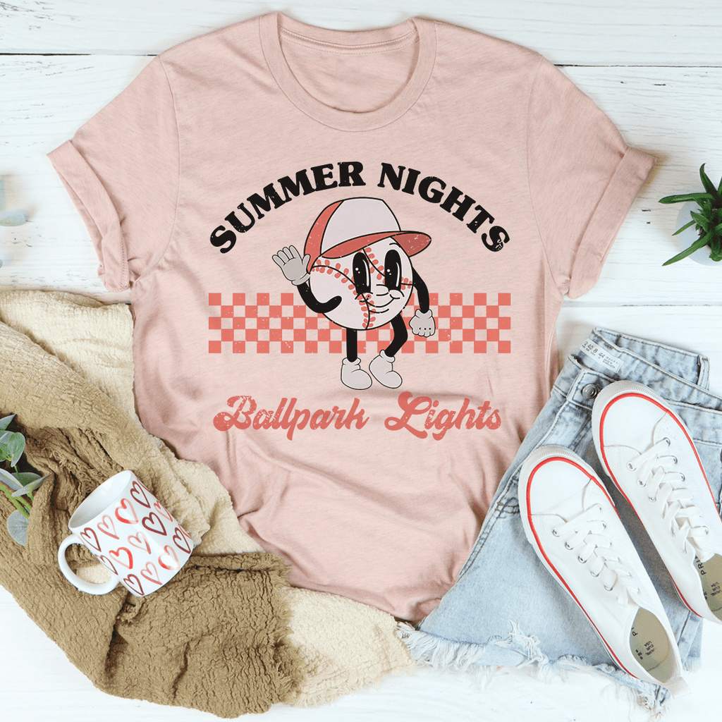 Summer Nights Ballpark Lights Tee-3