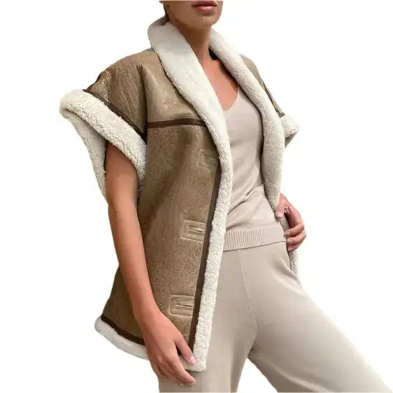 Women’s B3 Bomber Shearling Aviator Vest-2