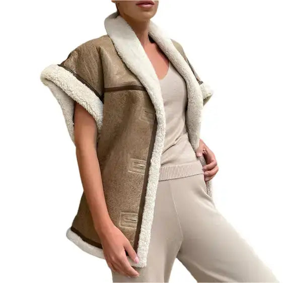 Women’s B3 Bomber Shearling Aviator Vest-1