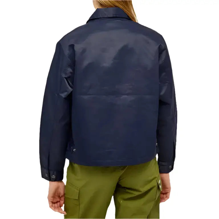 Women's Indigo Blue Leather Jacket-1